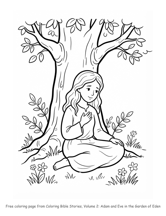 Adam and Eve in the Garden of Eden coloring page
