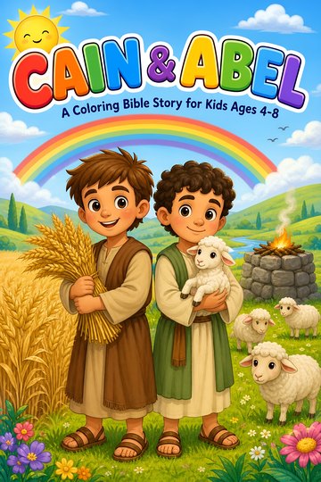 Cain and Abel coloring book cover