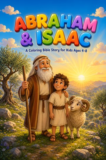 Abraham and Isaac coloring book cover