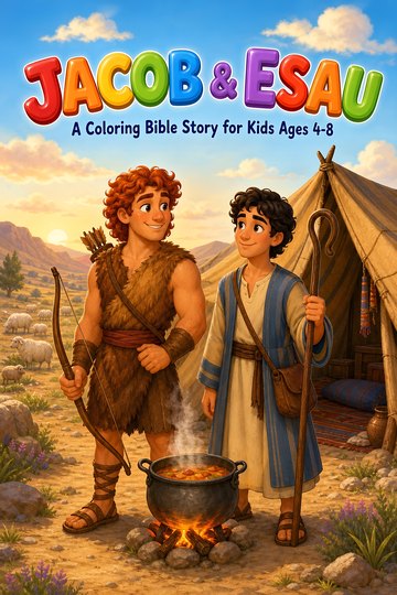 Jacob and Esau coloring book cover