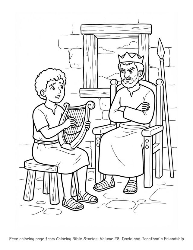David and Jonathan's Friendship coloring page