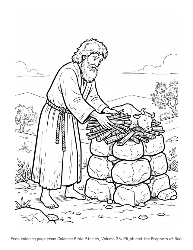 Elijah and the Prophets of Baal coloring page