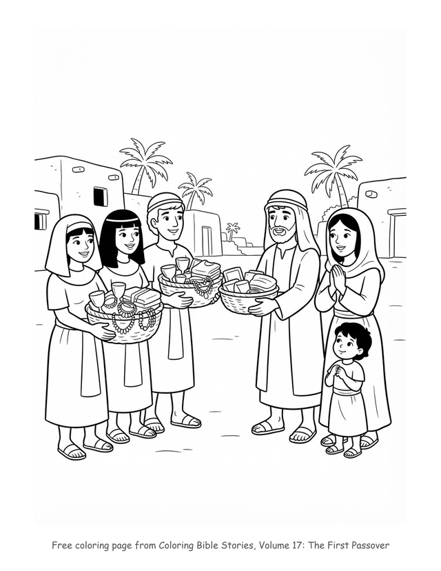 Free The First Passover coloring page, printable