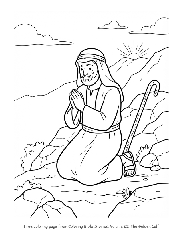 Free The Golden Calf coloring page, printable