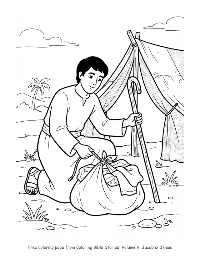 Free Jacob and Esau coloring page, printable