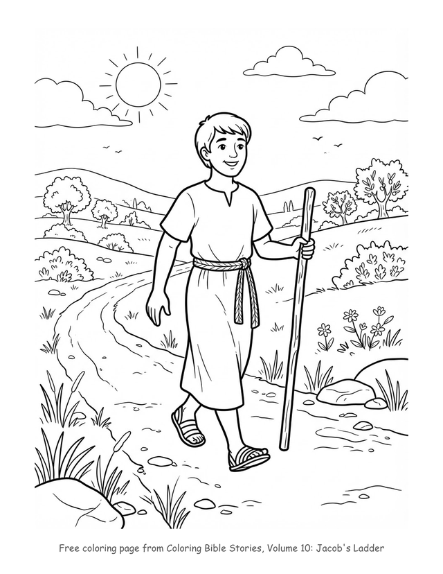 Free Jacob's Ladder coloring page, printable