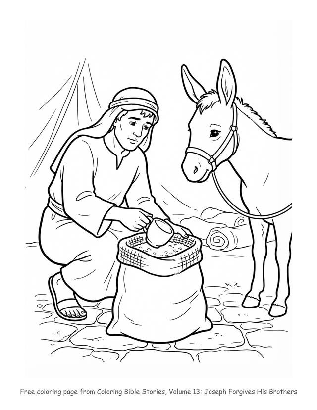 Free Joseph Forgives His Brothers coloring page, printable