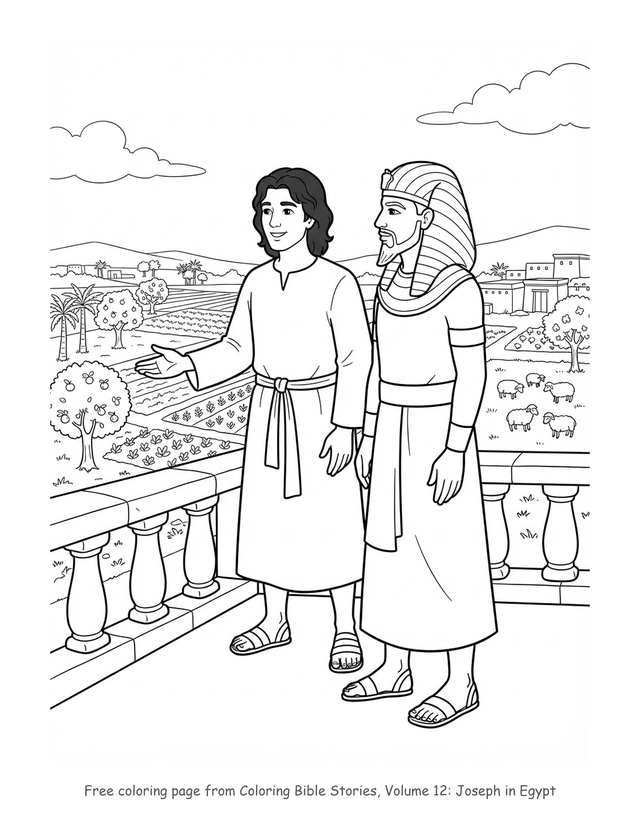 Free Joseph in Egypt coloring page, printable