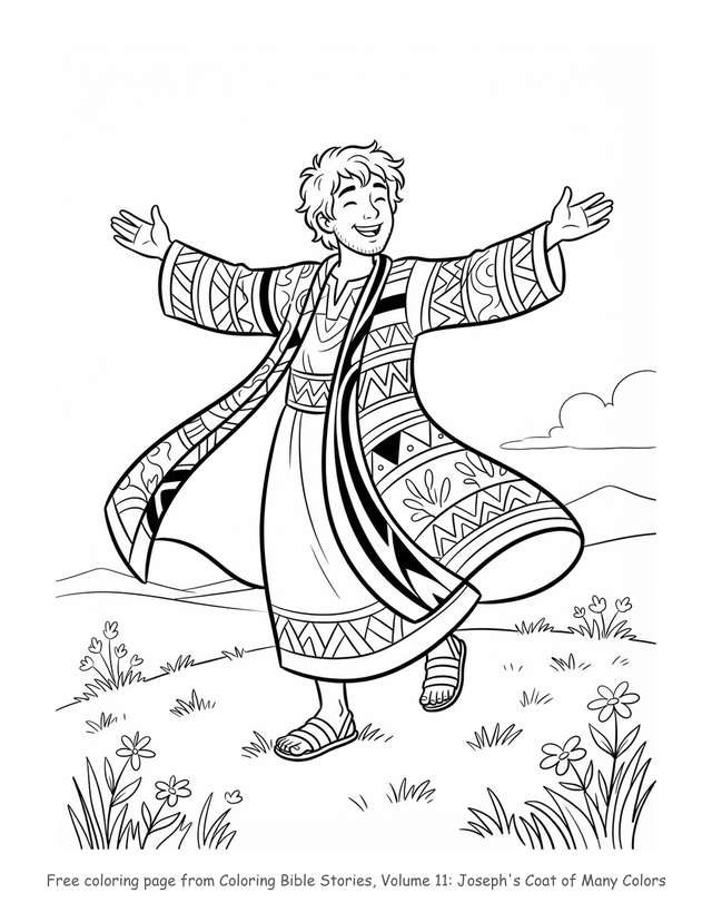 Joseph's Coat of Many Colors coloring page