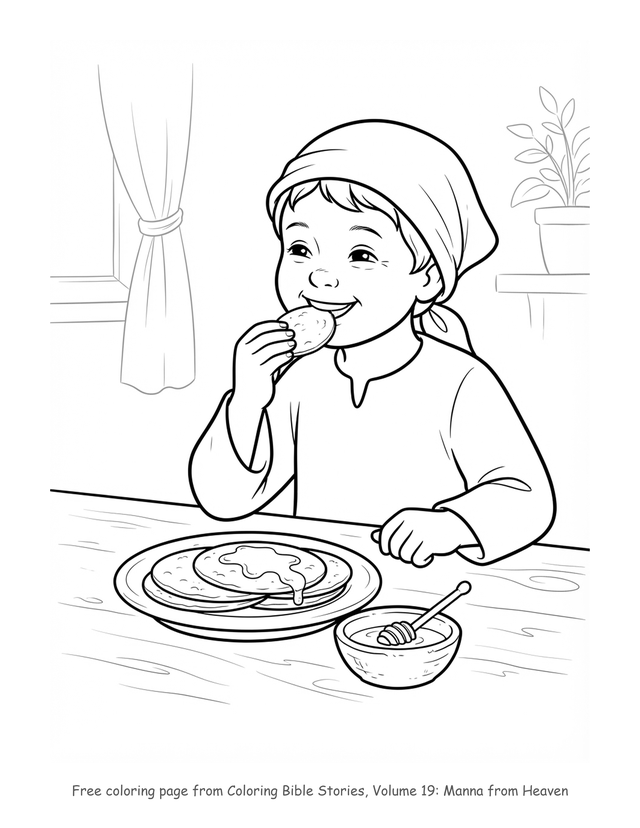 Free Manna from Heaven coloring page, printable