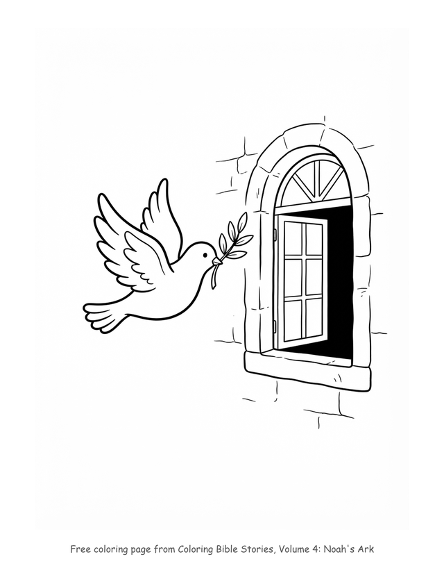 Free Noah's Ark coloring page, printable
