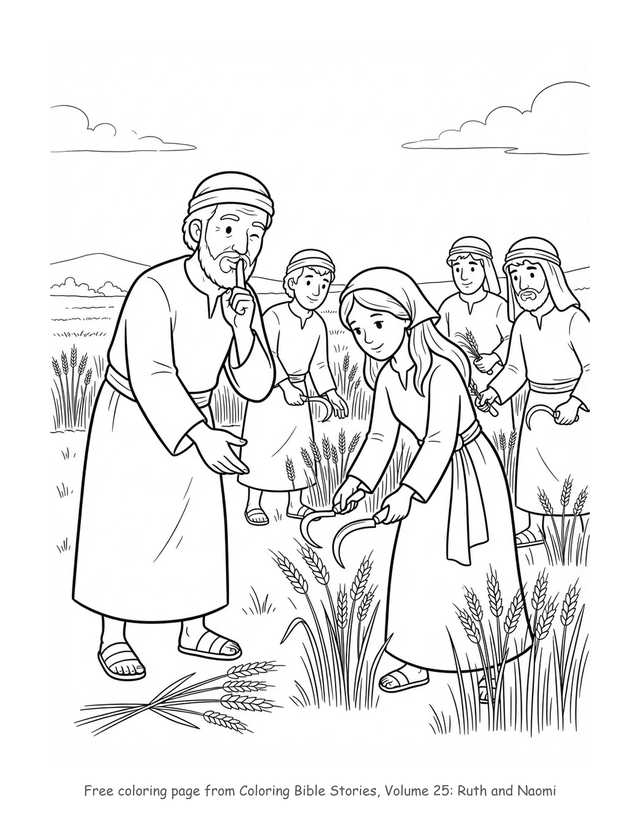 Free Ruth and Naomi coloring page, printable