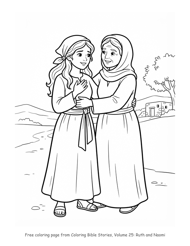 Ruth and Naomi coloring page