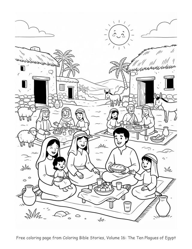 Free The Ten Plagues of Egypt coloring page, printable